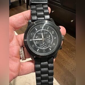 Michael Kors Runway Black Silicone Band Watch MK-8119